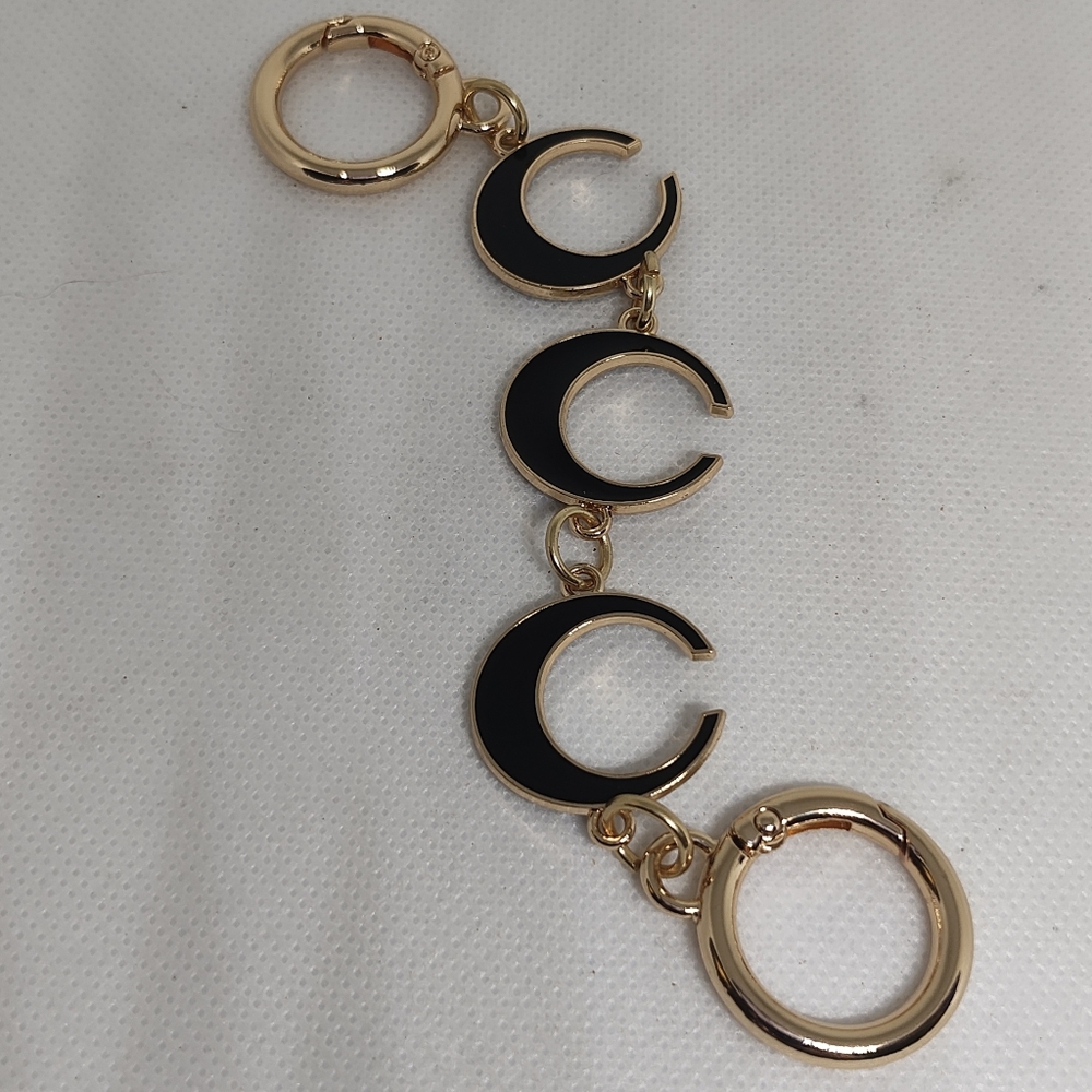 Gold and Black Letter "C" Keychain, Purse Extender Or Bag Design